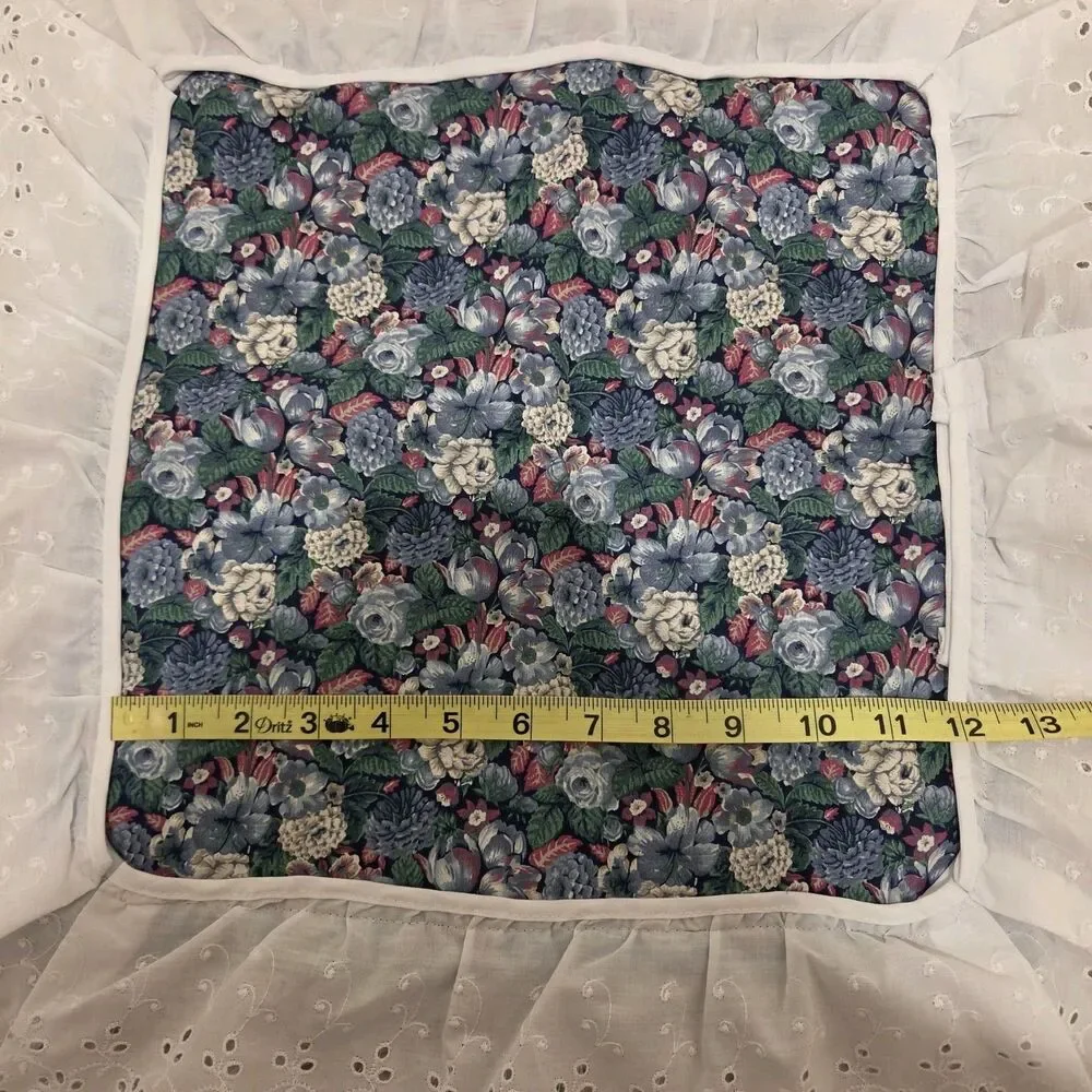 Vintage 80s 90s Lot Of 5 Pillow Cases Floral Lace Trim Cottagecore Grannycore